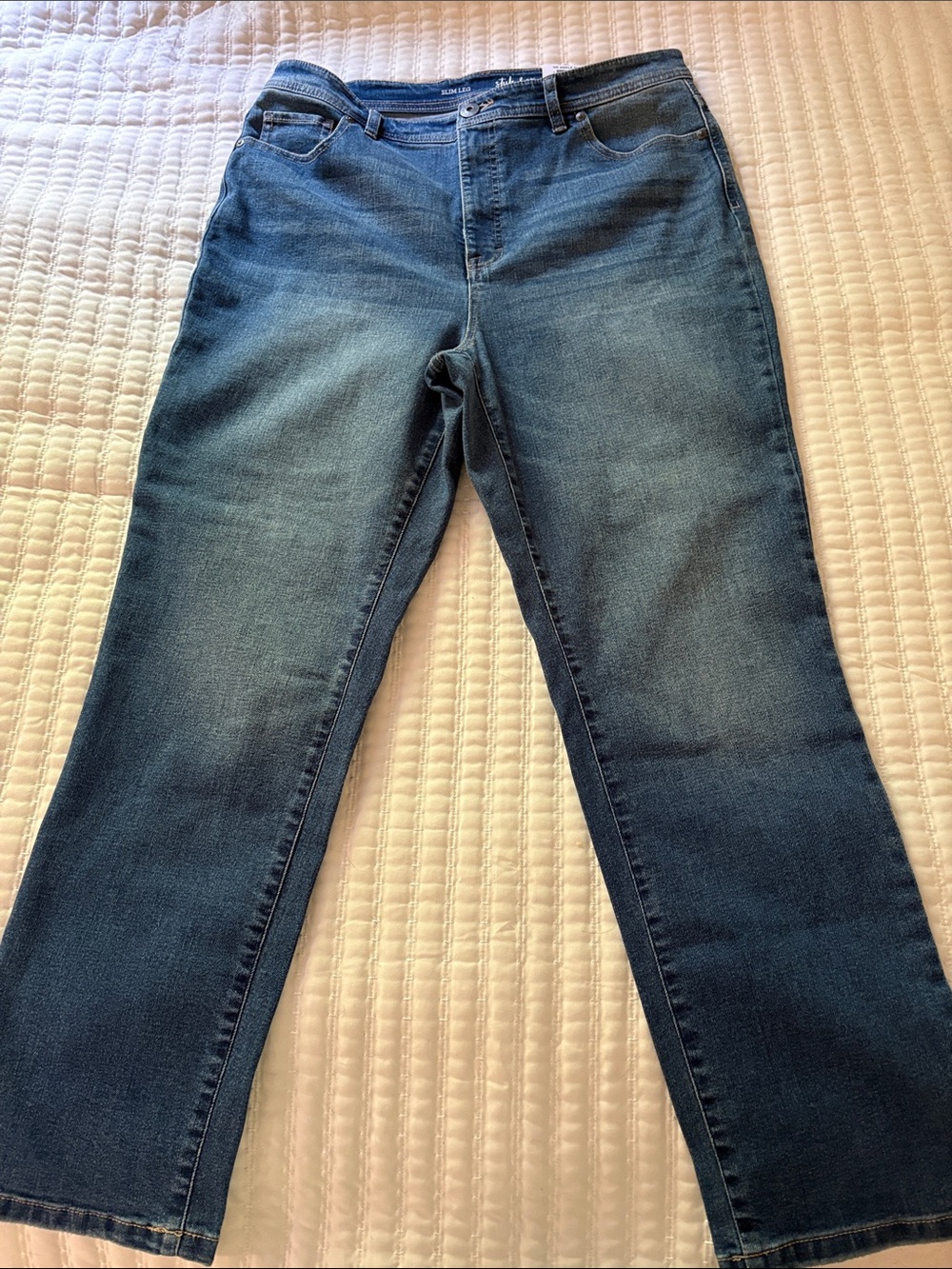 Style & Co. Women's Straight Leg Jeans in Dark Blue Wash